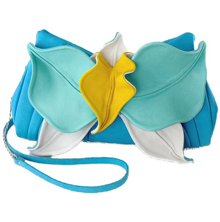Clutch Orchid Blue Yellow White by Knotty Studio