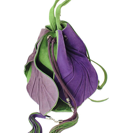 Feedbag Tulip Green Purple by Knotty Studio