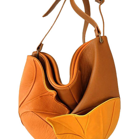 Shoulder Bag Leaves Orange by Knotty Studio